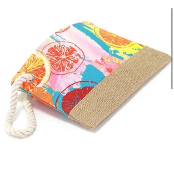 Lemon squeeze sunny wristlet clutch bag - Picture 2 of 4